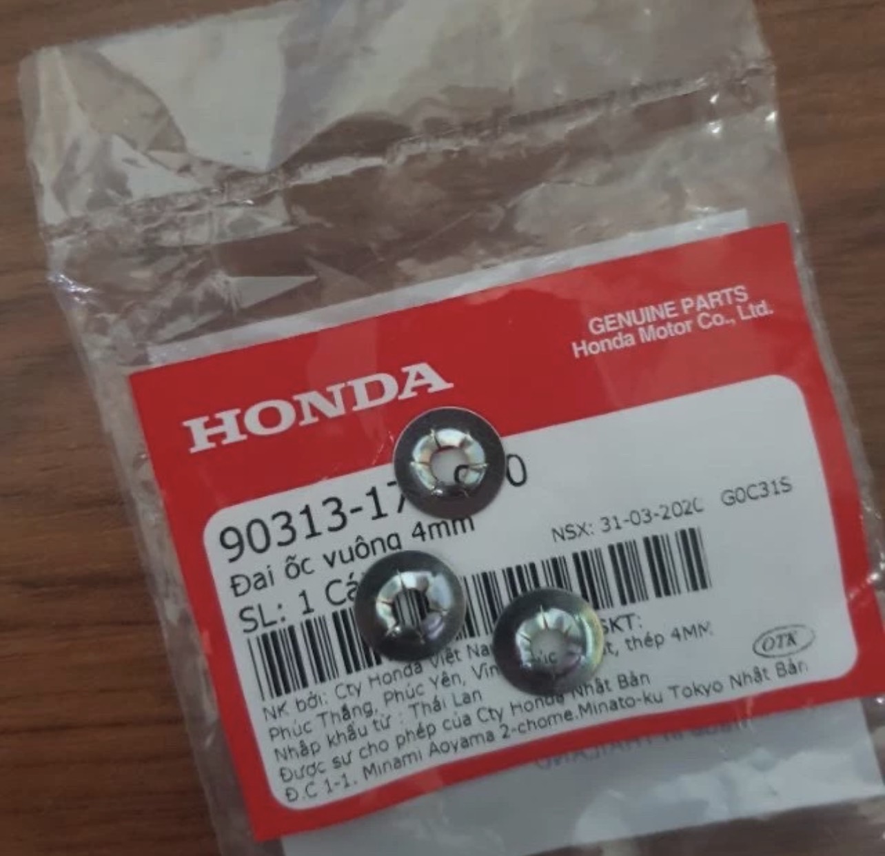 Chốt cài CDI và tem quả đào ( 1 bộ 3 cái ) Honda (90313172000)