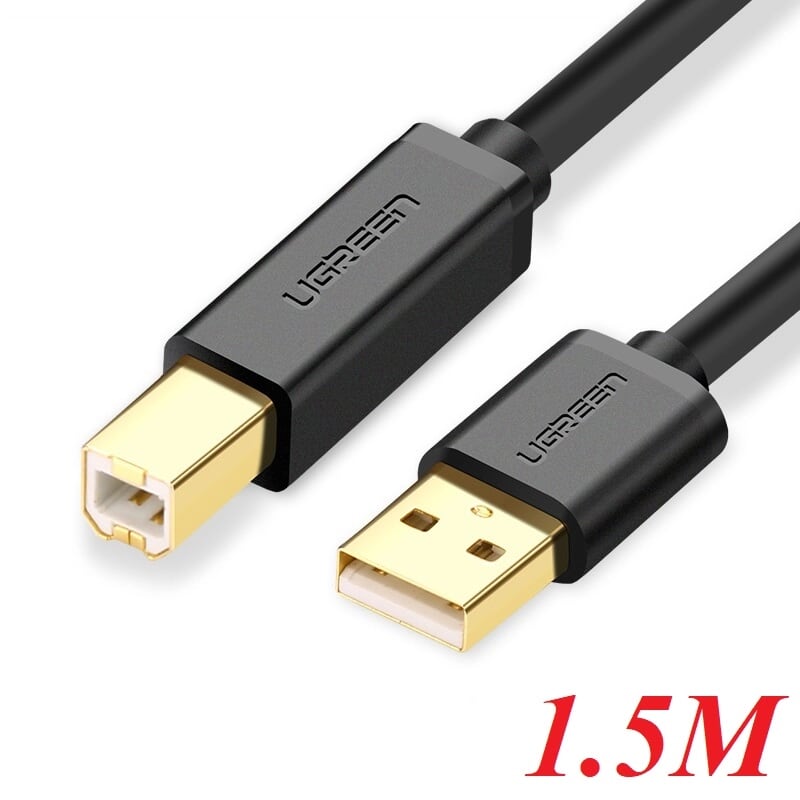 Ugreen 10350 1.5m màu đen cáp usb 2.0 sang usb b máy in đầu mạ vàng us135