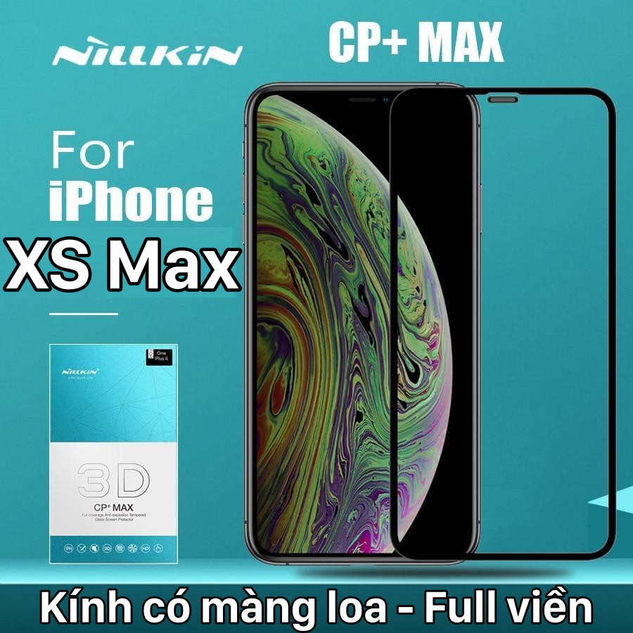 Miếng dán cường lực iphone xs max nillkin 3d cp+max chính hãng