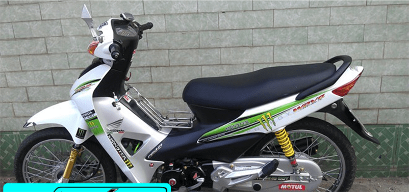 Tem trùm xe wave alpha 100 trắng xanh lá monster (đời 2006 - 2016) - Độ dán team trùm decal xe máy wave alpha 100 trắng xanh lá monste - Team trùm decal xe máy wave rẻ đẹp và chất