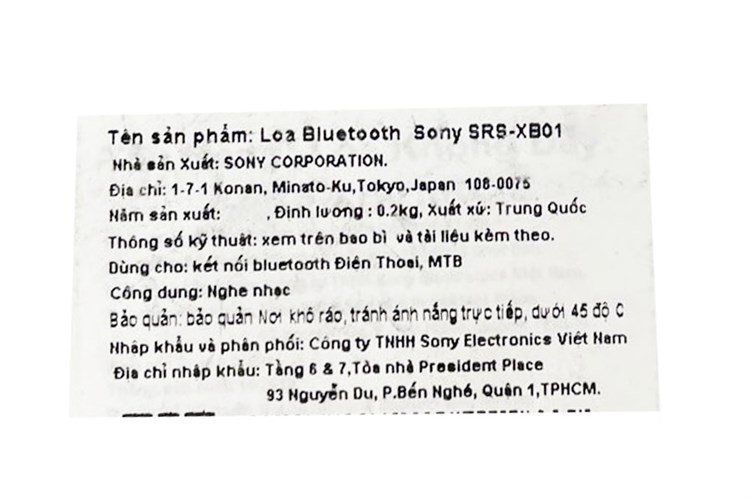 Loa bluetooth Sony SRS-XB01 Đỏ ( hàng trưng bày)