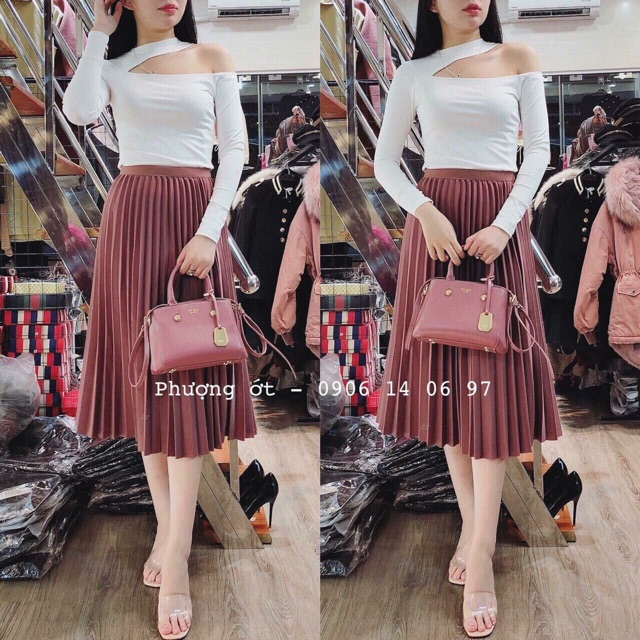 Chân váy dập ly ÁNH NHŨ siêu hot