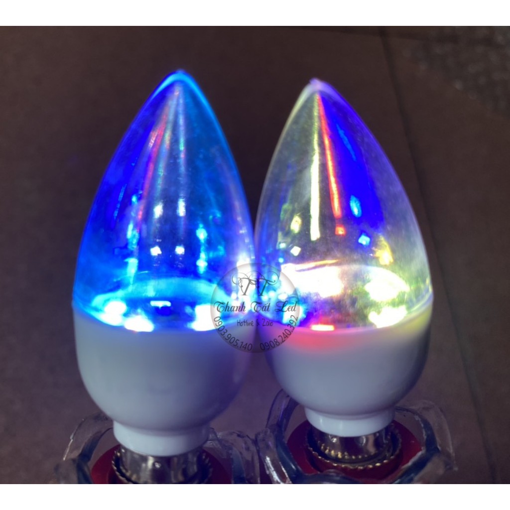 Cặp bóng ớt led _ cana chớp đủ màu / đỏ e12 siêu bền