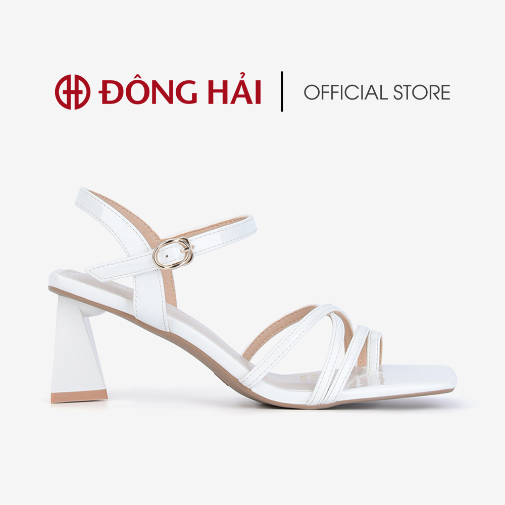 Giày sandal cao gót đông hải quai ngang mảnh gót trụ 7cm - s5819