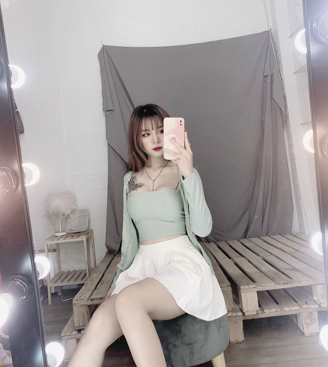 Set 2 Món Áo Khoác Và Áo Ống Cardigan