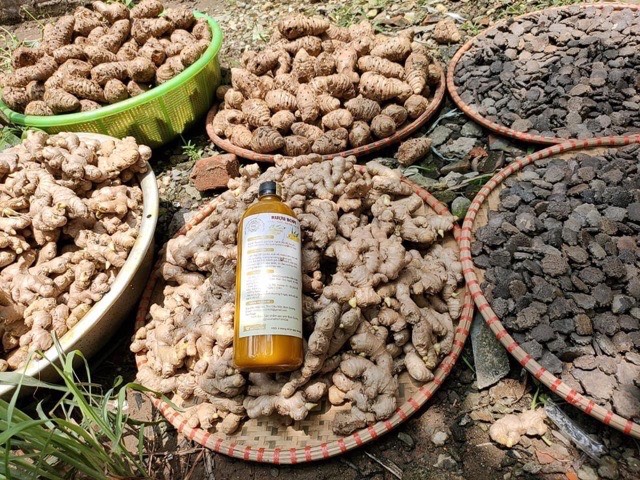 1 lít Ruou Gừng Nghệ Hạt gấc hạ thổ