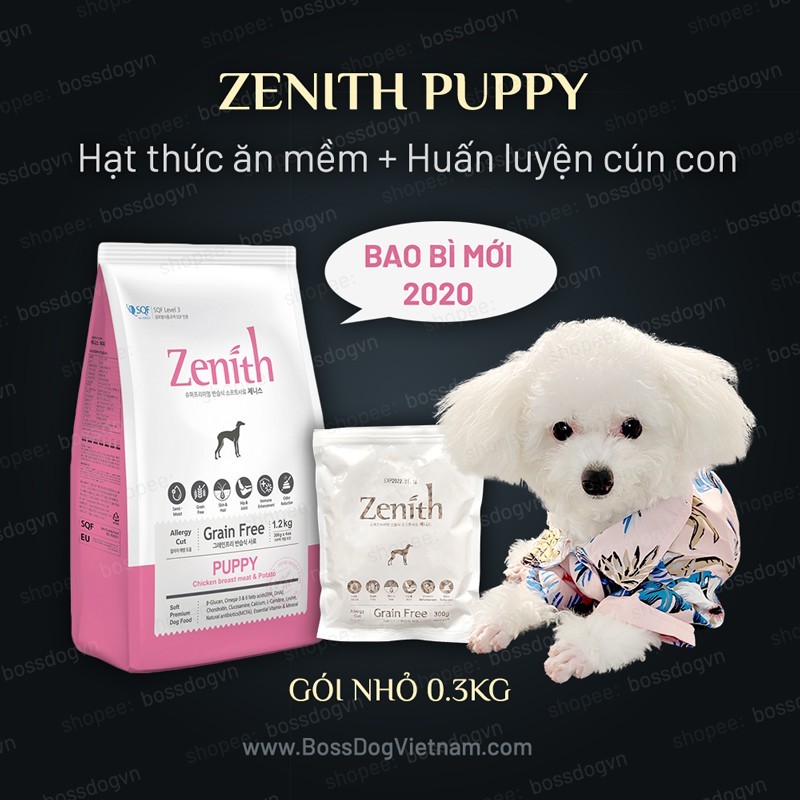 Hạt mềm Zenith gói nhỏ  Thức ăn chó + huấn luyện cún (Puppy <10th tuổi)  BossDog