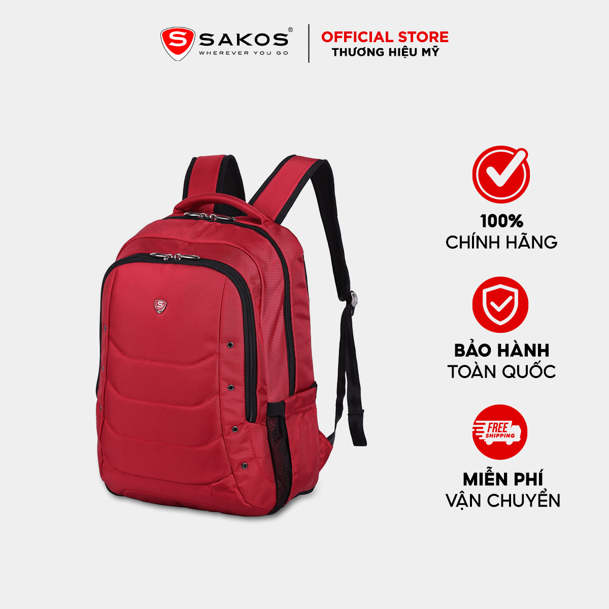 Balo laptop CAO CẤP SAKOS BRISK 15.6 inch cho người ưa sự gọn gàng & thanh lịch