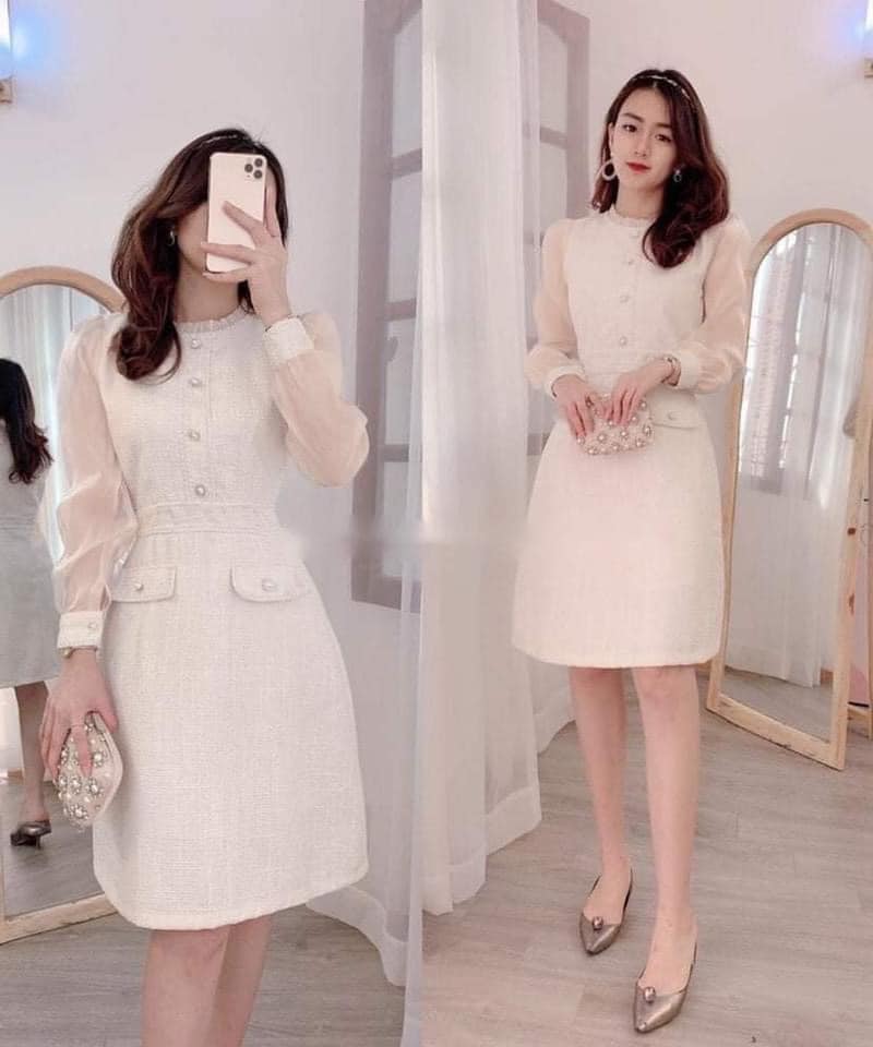 Váy dạ tweet 2 lớp