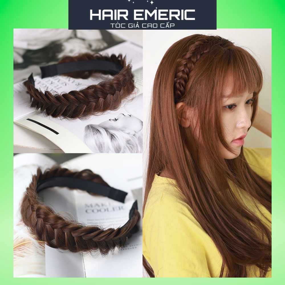 Bờm tóc giả, băng đô tóc giả cao cấp phong cách Hàn Quốc Emeric
