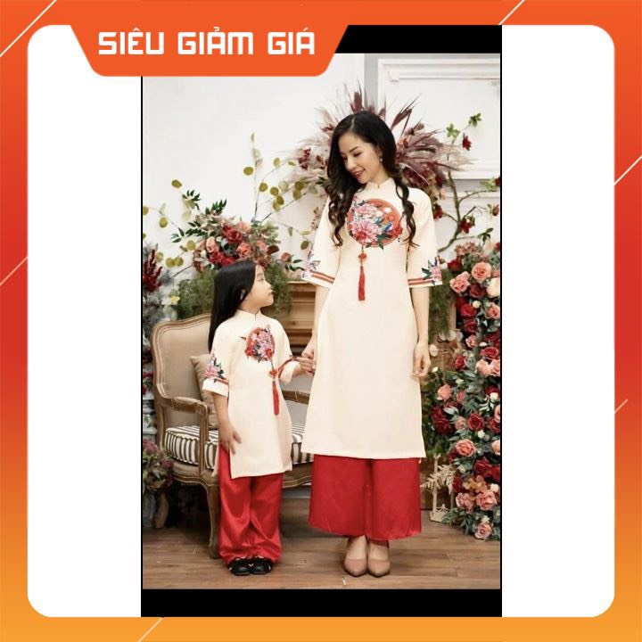 Áo Dài Cách Tân MẸ VÀ BÉ CAO CẤP CHẤT LỤA ĐẸP