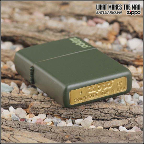 Bật lửa Zippo 221ZL – Zippo Green Matte With Zippo Logo