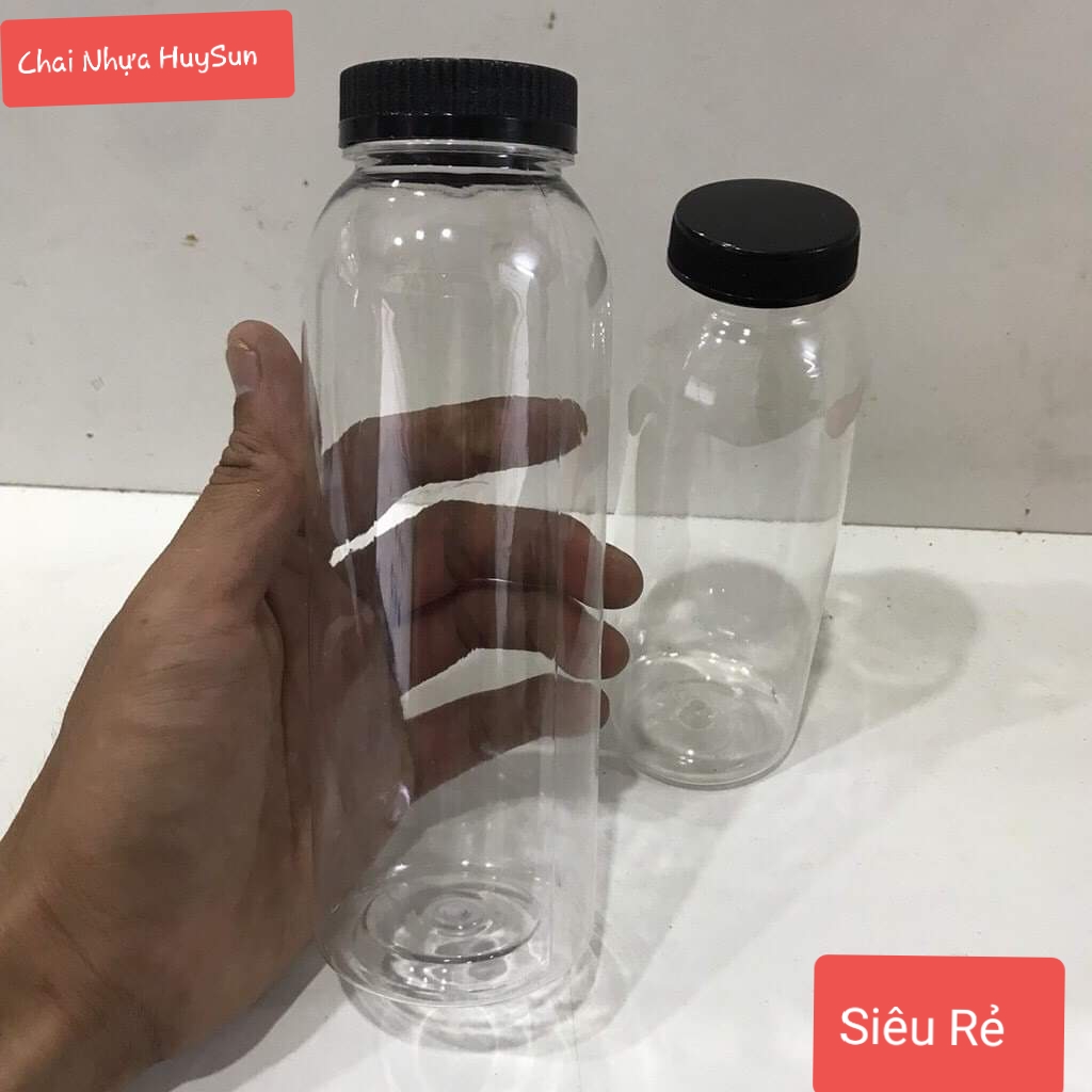 10 chai nhựa tròn miệng rộng 330ml