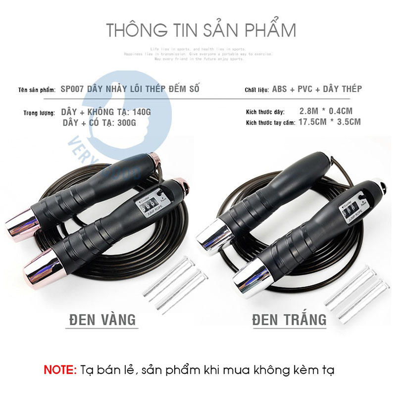 Dây nhảy lõi thép tập thể dục thể thao, dây nhảy cao cấp ti do