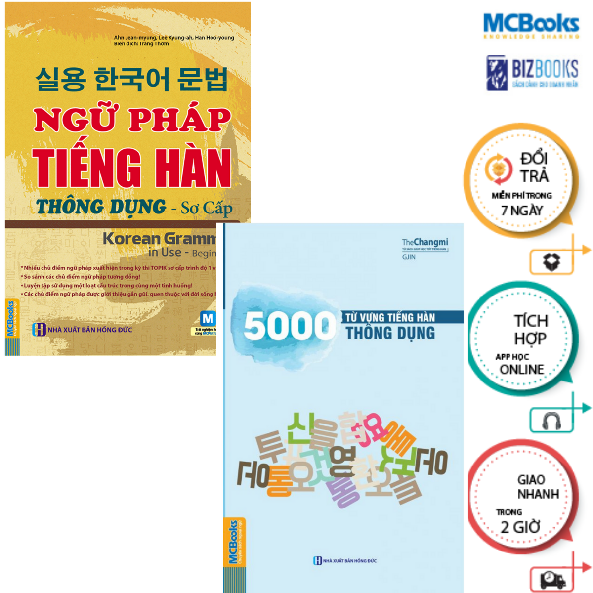 Sách - Combo Ngữ Pháp Tiếng Hàn Thông Dụng Sơ Cấp - 5000 Từ Vựng Tiếng Hàn Thông Dụng - McBooks