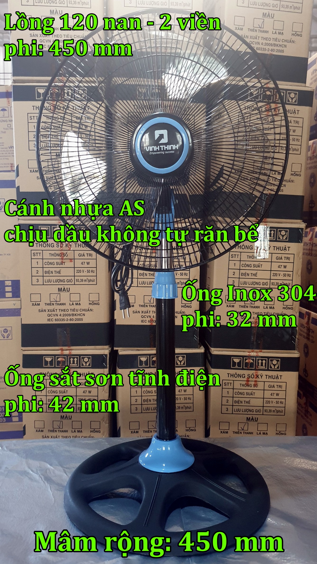 Quạt lửng thân sắt hiệu Vĩnh Thịnh - FA4004