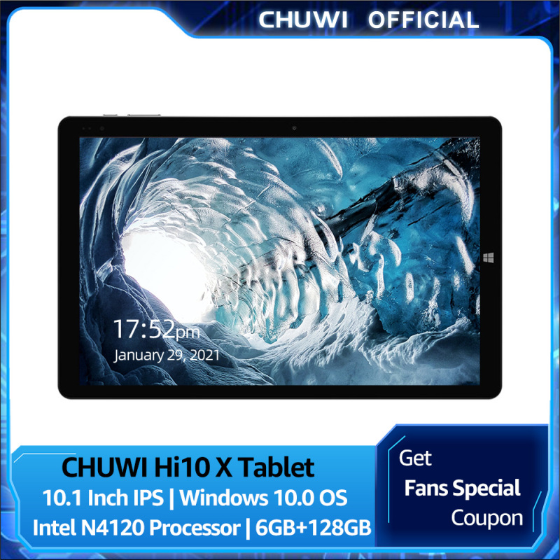 【CHUWI OFFICIAL】Hi10 X 2-in-1 Genuine Windows 10 Tablet PC / 10.1 Inch 1920x1200 FHD Screen / Intel® N4120 CPU / 6GB+128GB / Type-C Charging 1 Year Warranty