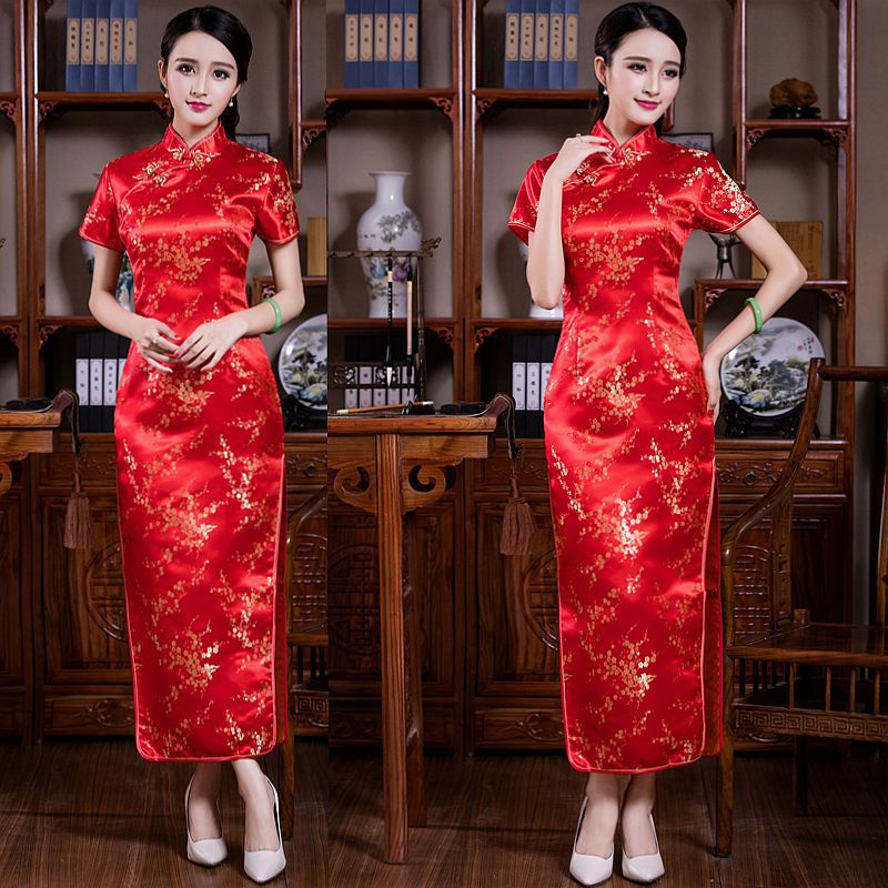 +“”+： Sườn Xám Dài Cỡ Lớn S-6XL