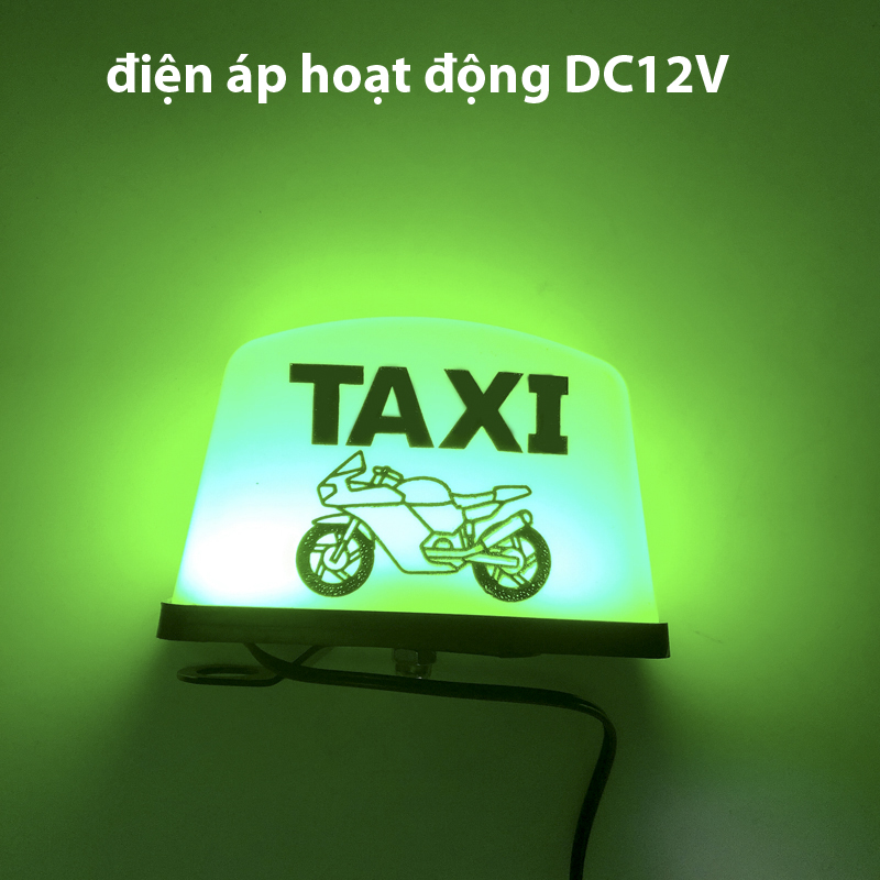 Đèn TAXI gắn chân kính hậu xe máy Xanh lá DC 12V
