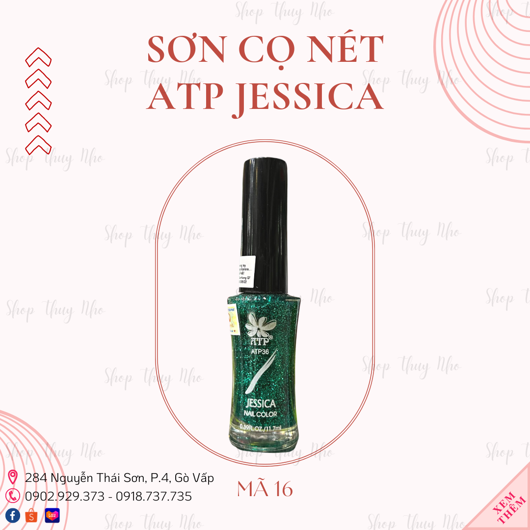 [CHÍNH HÃNG] Sơn cọ nét thường ATP ATP36 Jessica nắp đen cao cấp 11.7ml dụng cụ tập vẽ, làm móng tay chuyên nghiệp nail