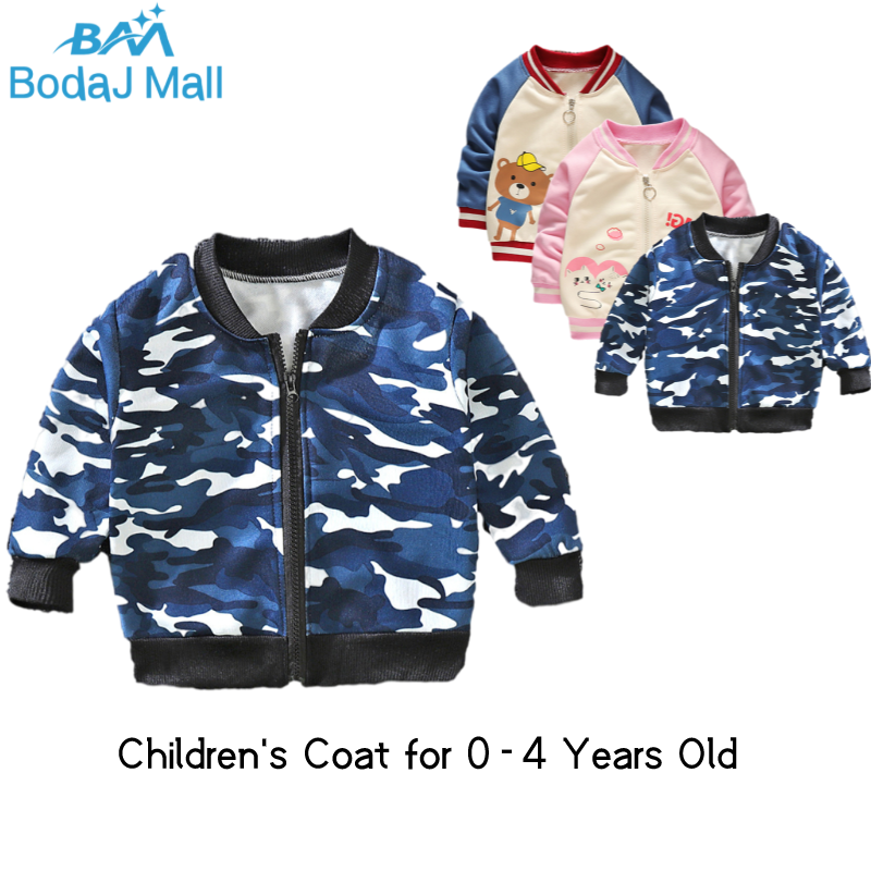 BodaJ Mall 2021 Children's Coat Long-sleeve Baseball Uniform for 0-4 Years Old Kids