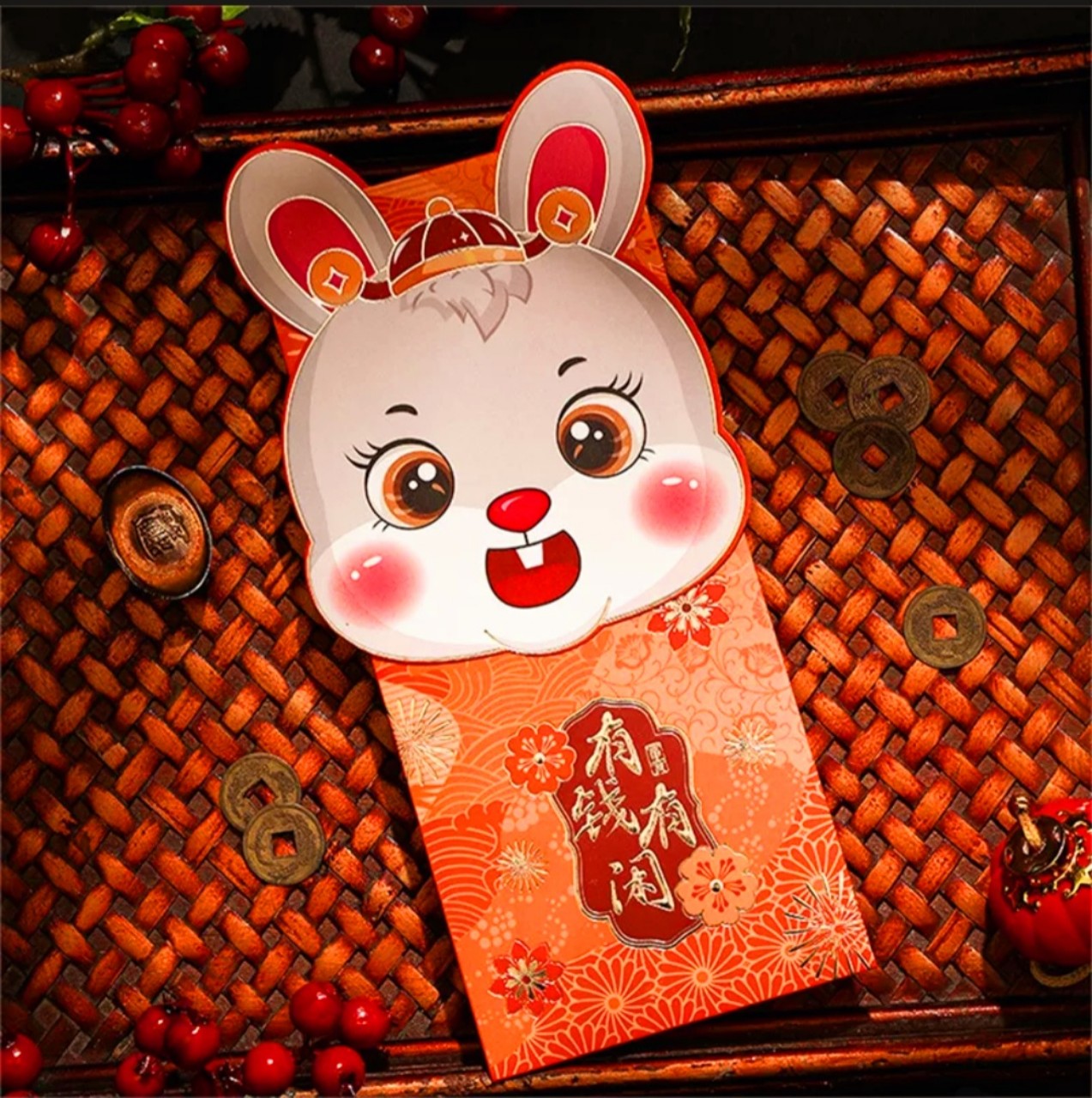 [GÓC DECOR] SET 4 BAO LÌ XÌ THỎ CHIBI CUTE