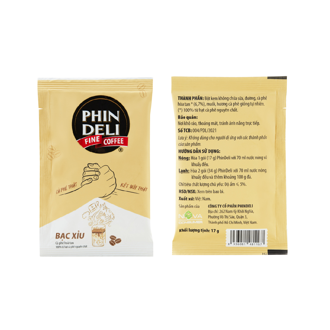 Cà Phê Hòa Tan PhinDeli Bạc Xỉu (17g x 18 gói)