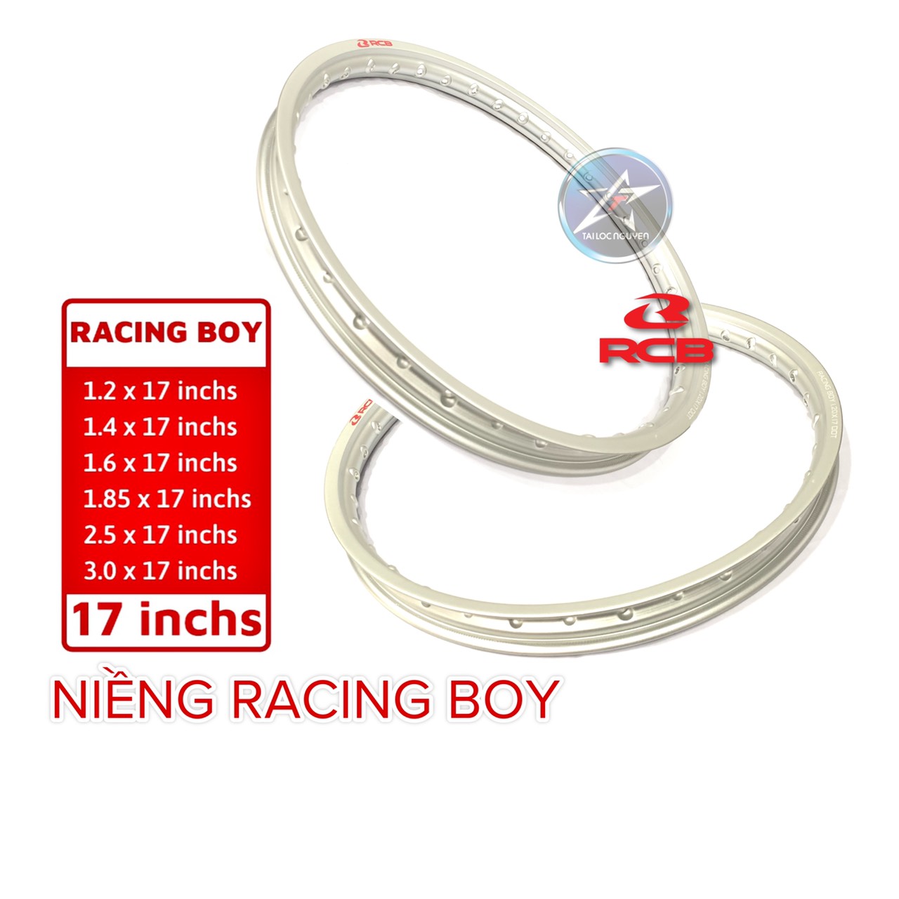 NIỀNG RACINGBOY CHÍNH HÃNG ĐEN/BẠC (GIÁ 1 CÁI)