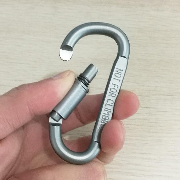 [HCM]Móc Đa Năng Móc Khóa Nhôm Đi Phượt Carabiner Chữ D Khoá Xoay 8cm