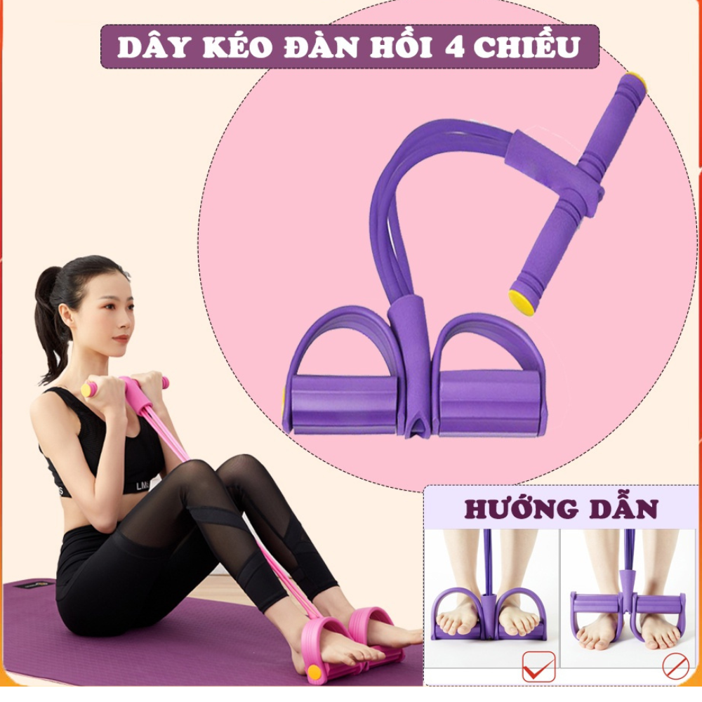 Dụng Cụ Dây Tập Bụng Cao Su Tập Gym, Dây Kéo Đàn Hồi Bằng Cao Su Tập Thể Hình Siêu Bền