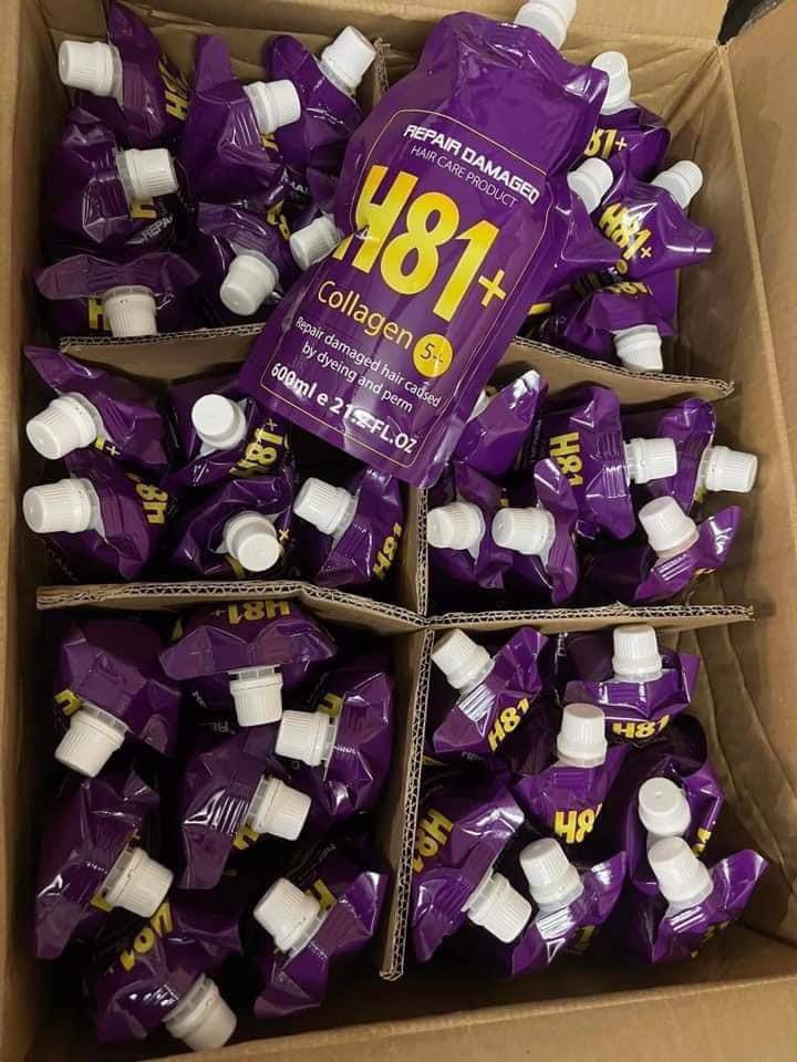 Kem Hấp dầu xả tóc hàng ngày phục hồi H81 plus colagen phục hồi hư tổn khô xơ bóng mượt chăm sóc tóc túi 600ML
