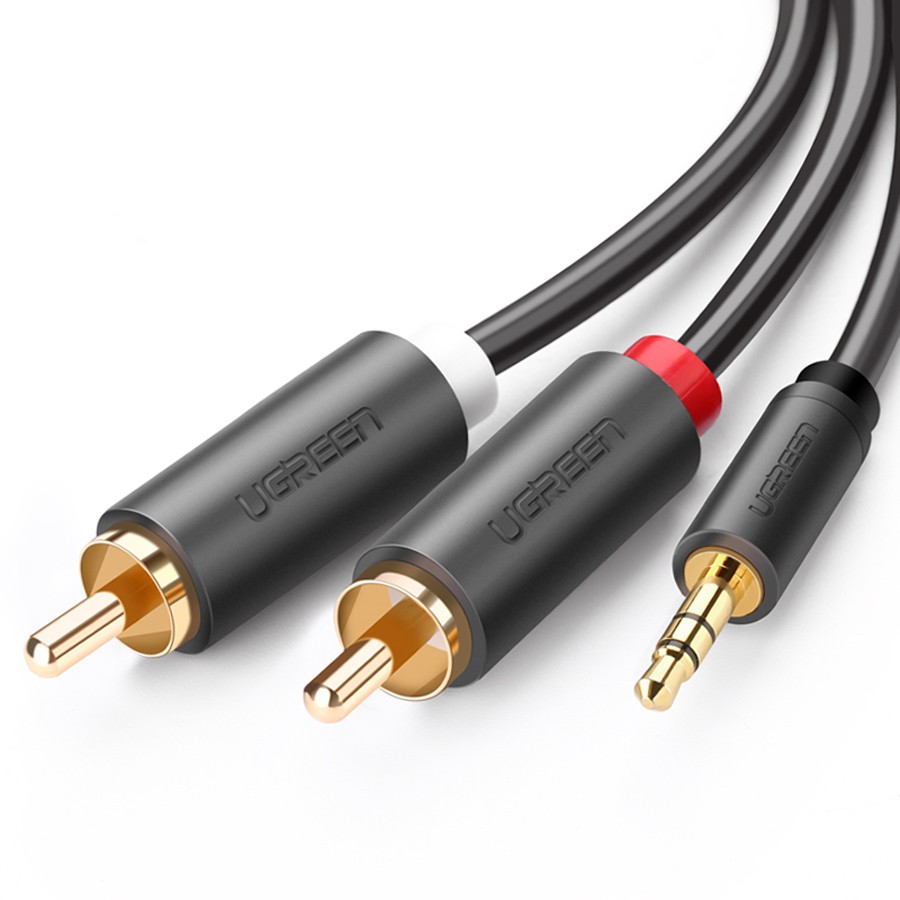 Dây Loa 1 Ra 2 Đầu Hoa Sen Ugreen 10513 Dài 5M - Cáp Audio 3.5Mm To Av Hoa Sen