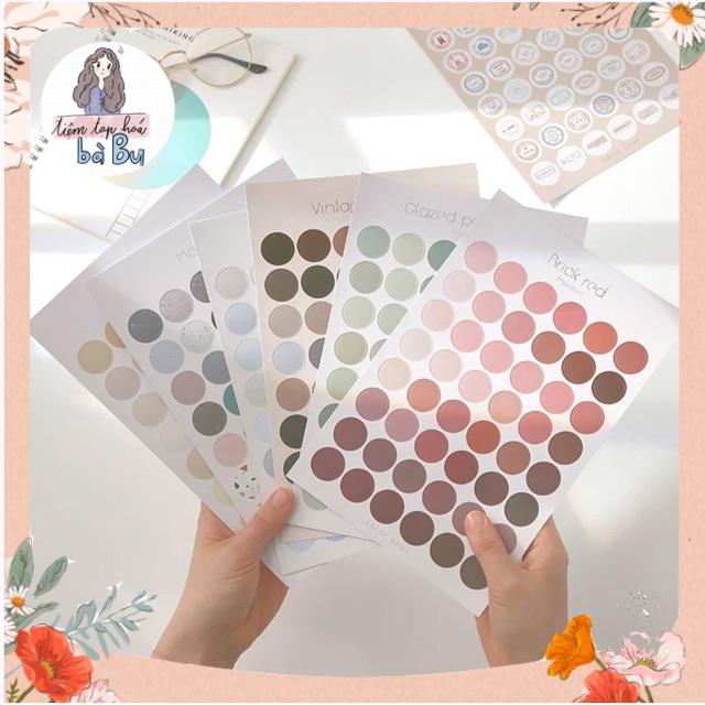 Stickers Chấm Tròn Có Nền Trang Trí Kpop Journal