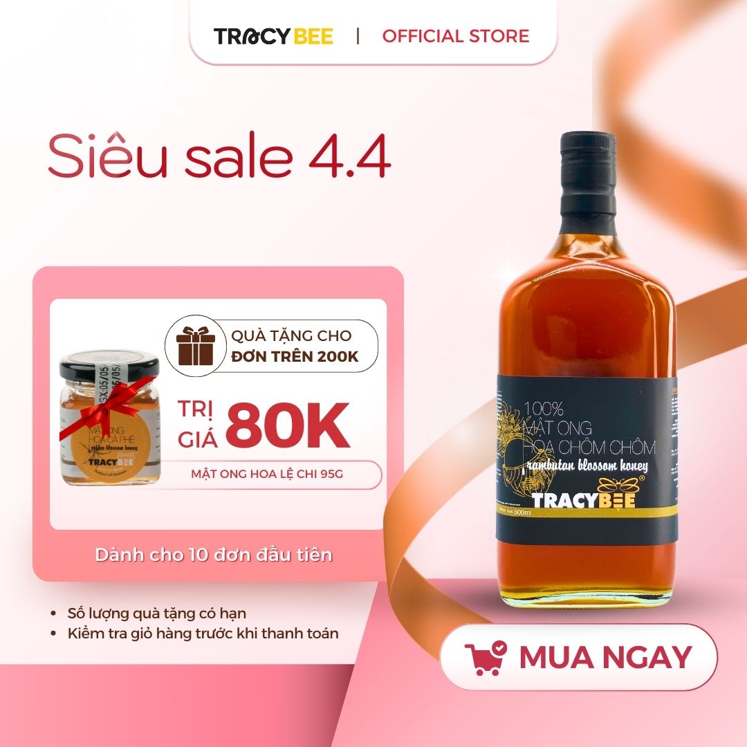 MẬT ONG HOA CHÔM CHÔM TRACYBEE 850G