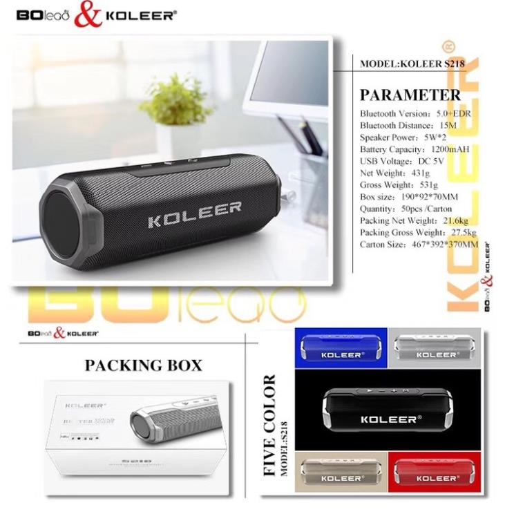 Loa Bluetooth Koleer S218 Cực Hay