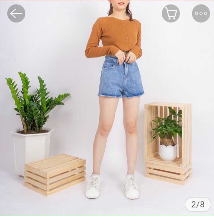 Quần đùi jean màu nhạt ttsla0347
