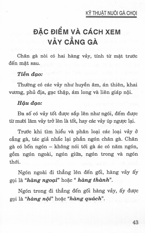 Sách Kỹ Thuật Nuôi Gà Chọi