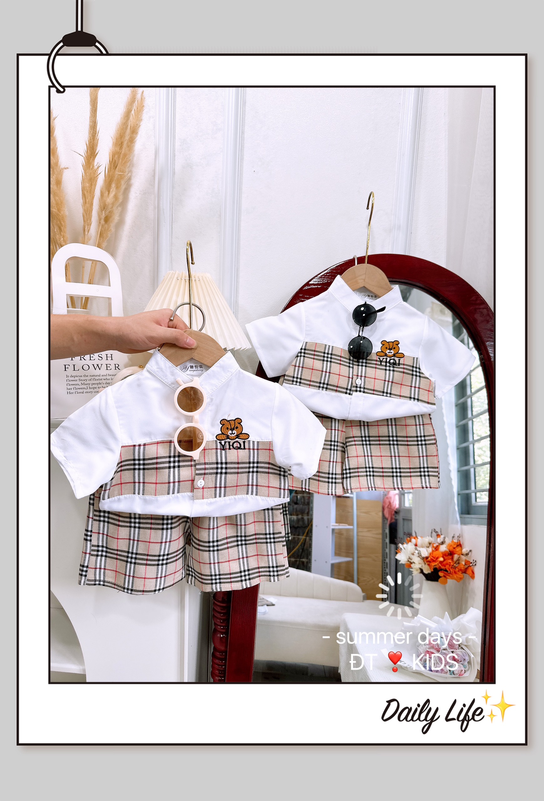 bộ sơ mi cổ tàu cho bé 8-18kg