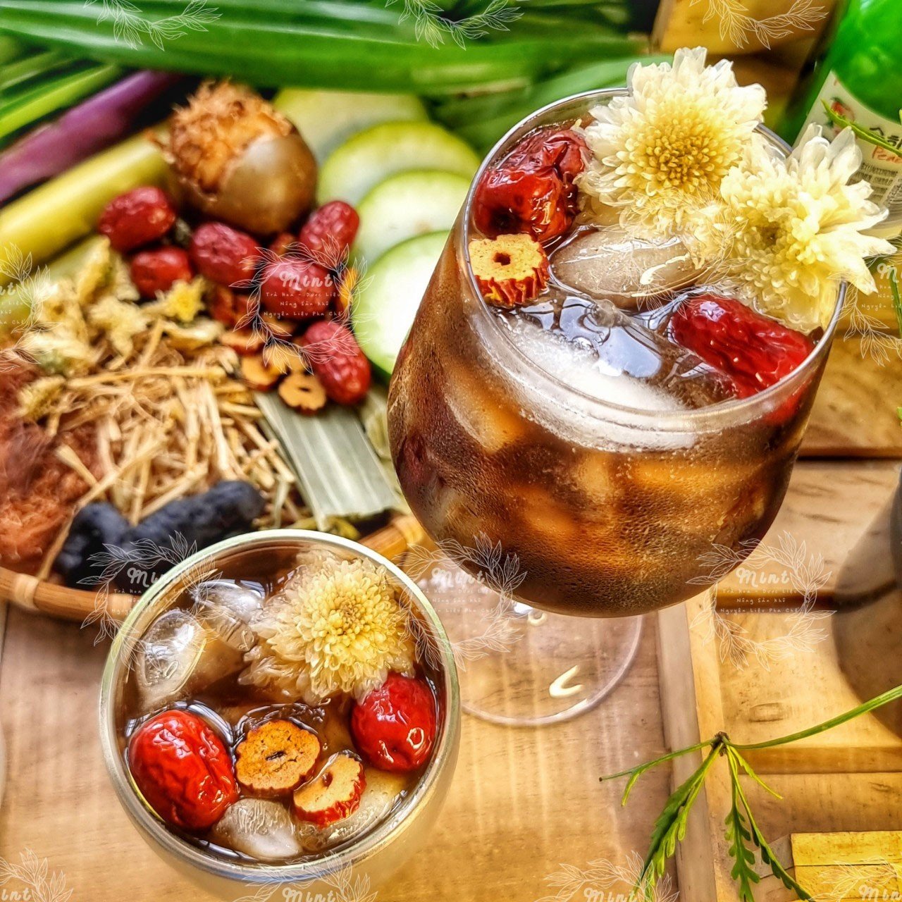 Set Nguyên Liệu Nấu Sâm Bông Cúc Đầy Đủ (Set Tự Nấu Tiện Dụng - Nấu thành phẩm 3 - 3,5 lít)