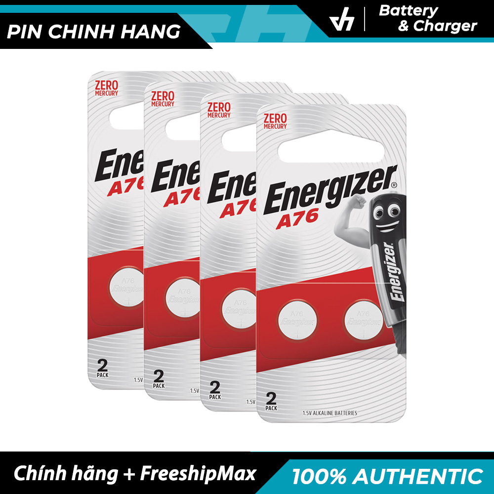 2 pin nút áo Energizer A76 BP2 điện áp 1.5V