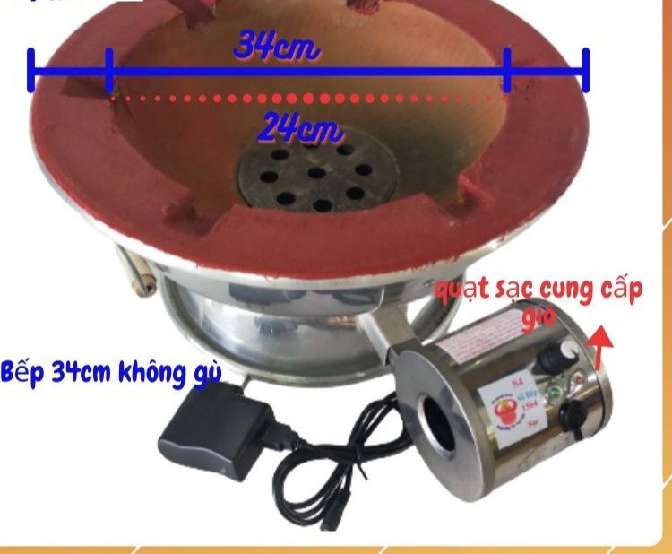 Bếp Than Hoa Có Quạt Gió Trí Việt Size 34cm