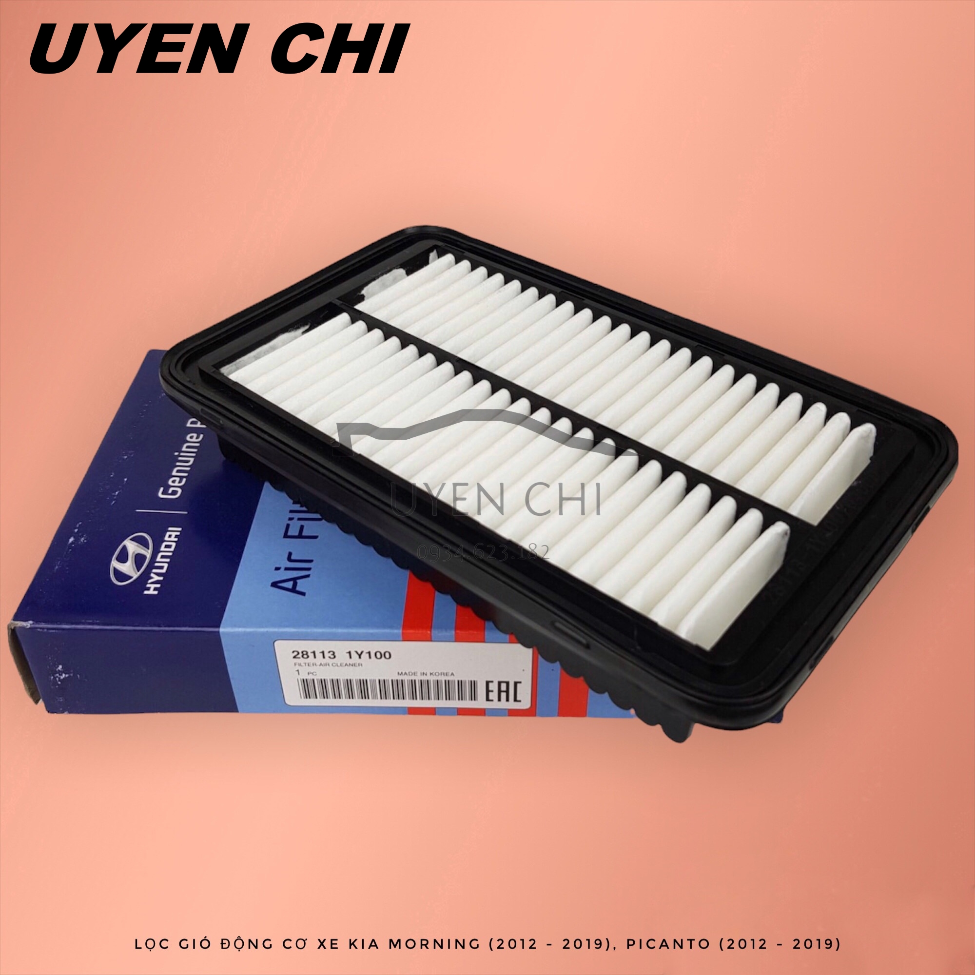 Lọc gió động cơ xe Kia Morning (2012 - 2021), Picanto (2012 - 2021) (Mã sản phẩm: 281131Y100 / 2811304000)