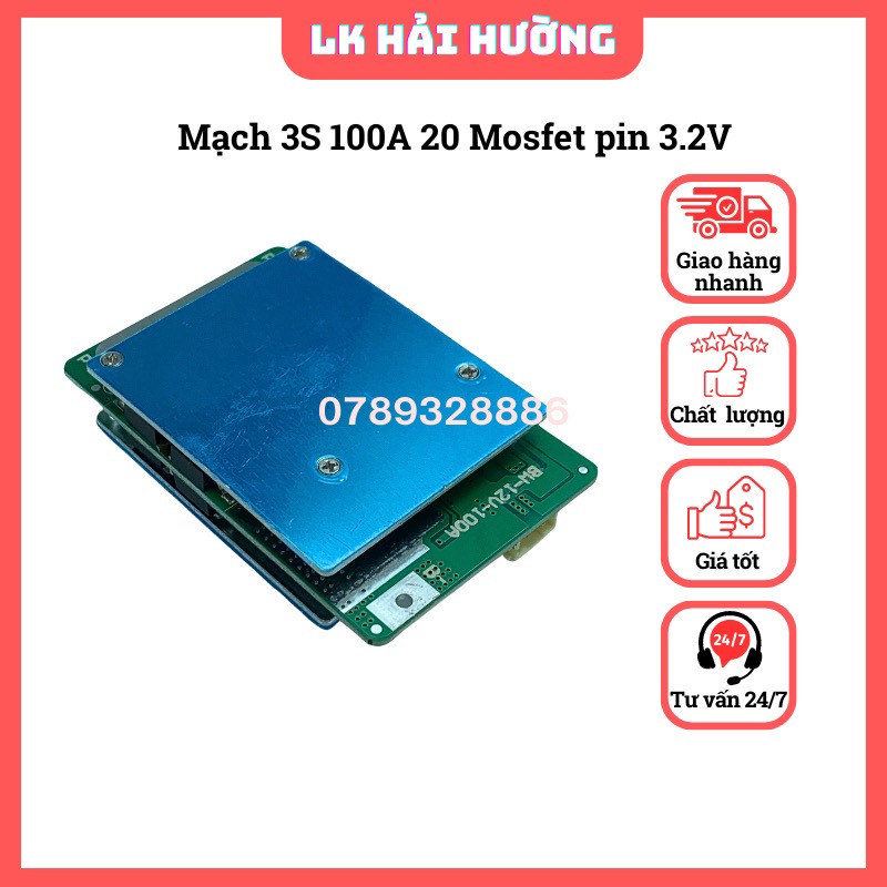 Mạch 3S 4S 100A cho pin sắt 3.2V