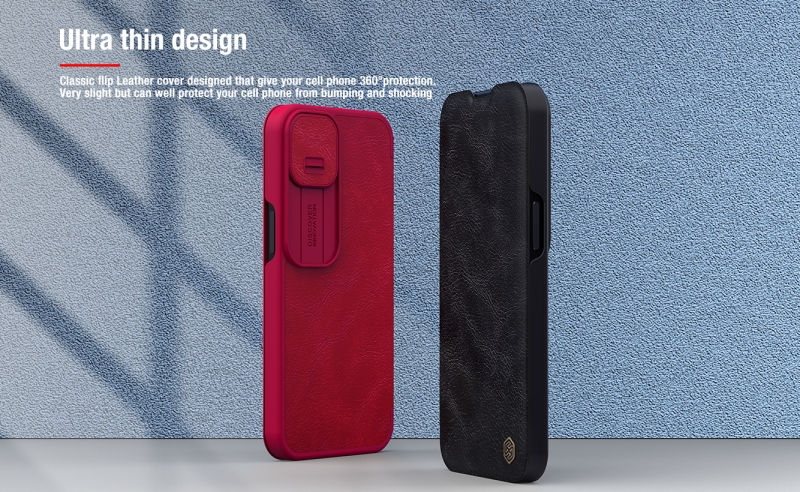 Bao Da iPhone 13 Pro Max Hiệu Nillkin Qin Pro Leather
