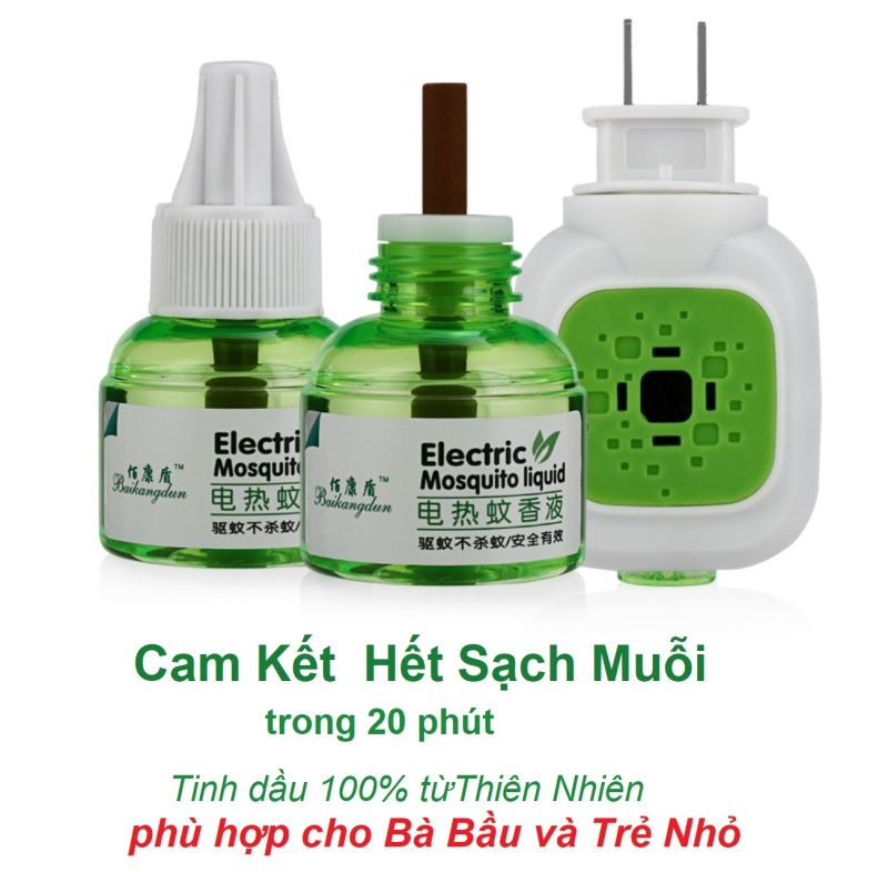 Set 4 tinh dầu đuổi muỗi 45ml Electric Mosquito Liquid và dầu cắm tinh dầu
