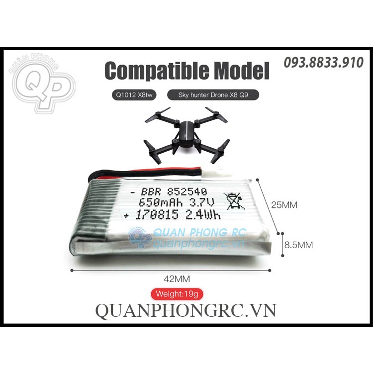 Pin Lipo 3.7V -650mah