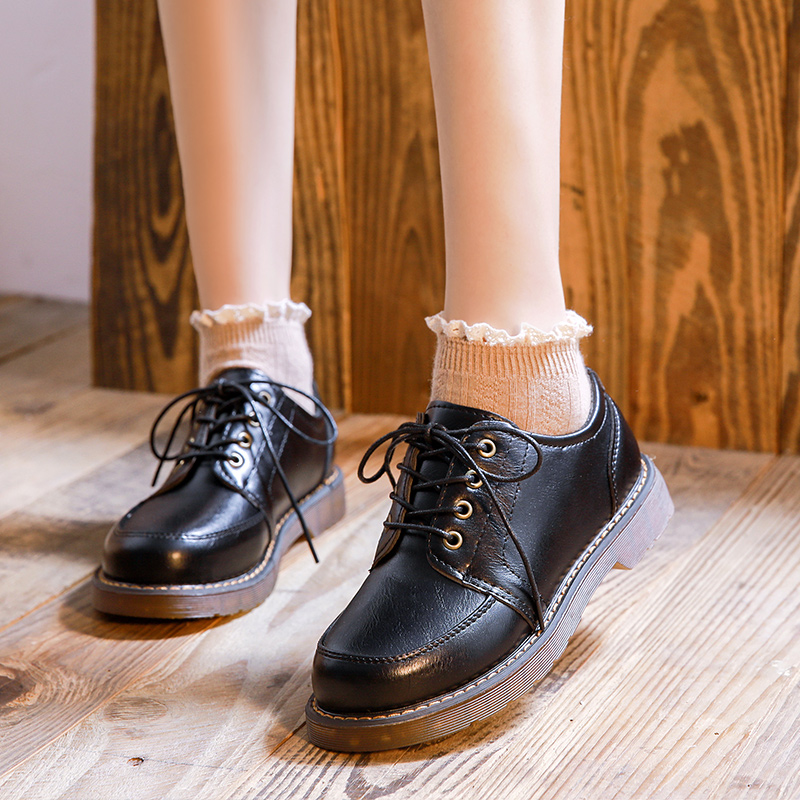 Giày Oxford Boot Nữ Đế Cao 3CM Phong Cách Nhật Bản