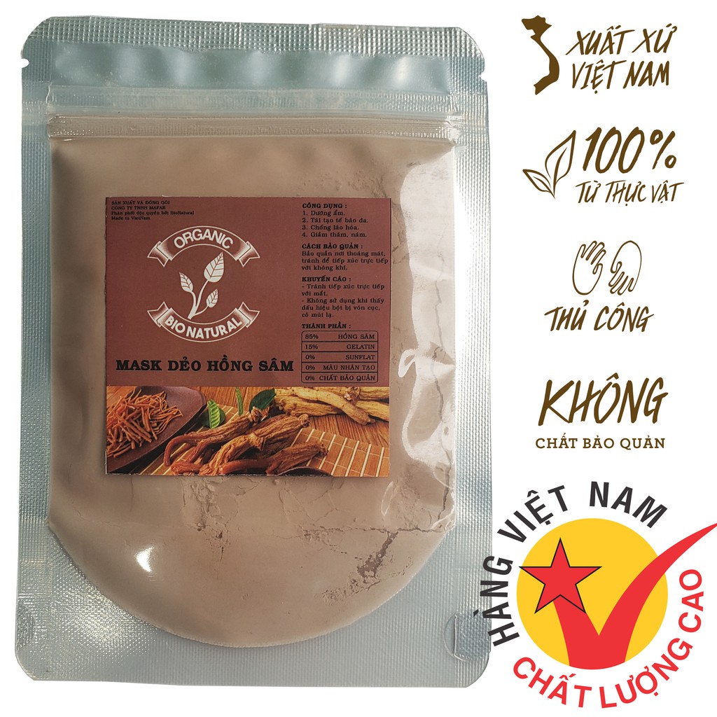 [BIONATURAL] Bột Đắp Mặt Nạ Mask Hồng Sâm