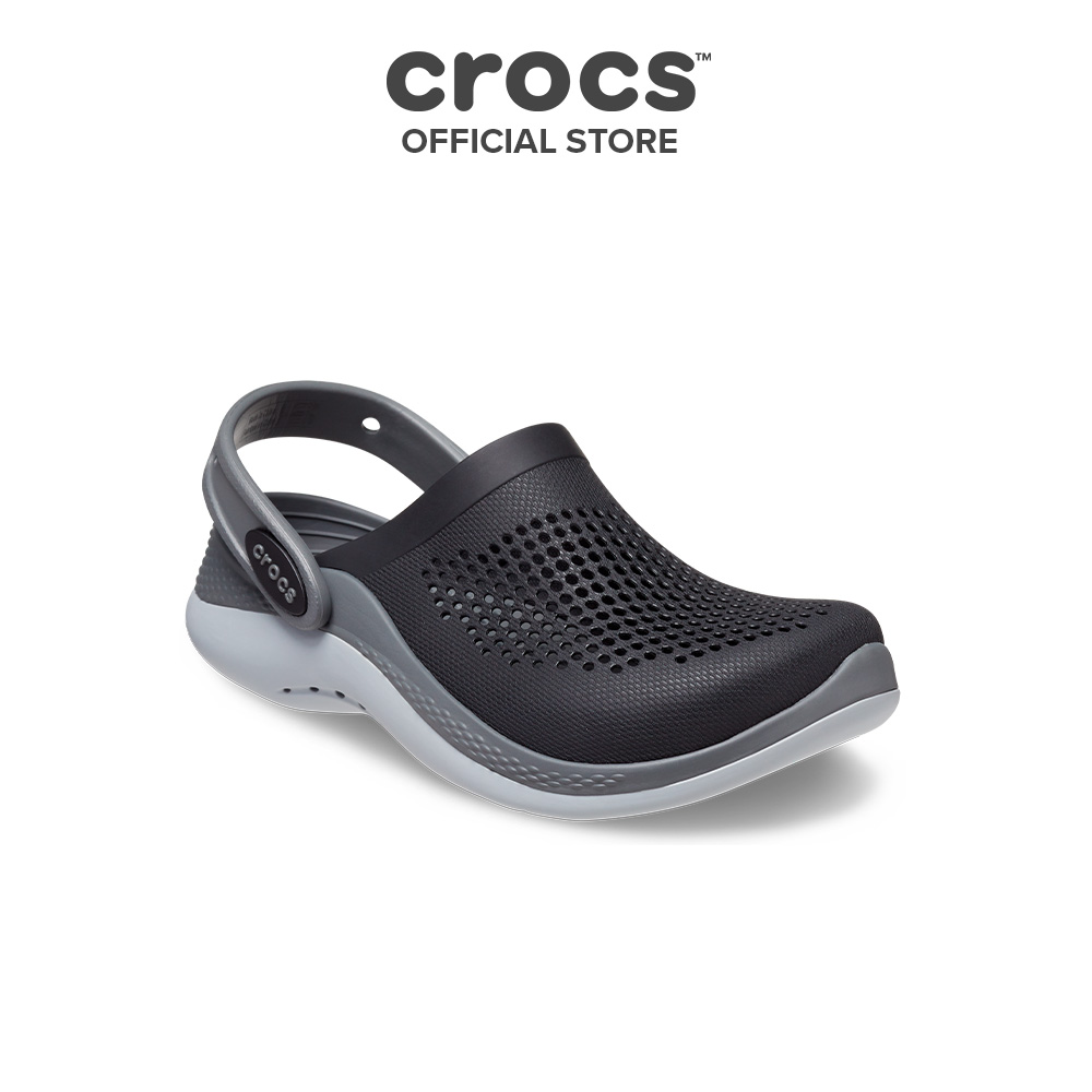 Giày clog trẻ em crocs literide 360 - black/slate grey