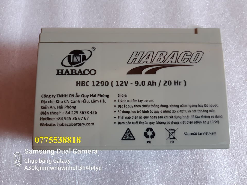 Bình Ắc quy nguồn điện Habaco 12V-9AH dùng cho loa kéo,bình xit điện,viễn thông...